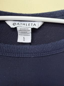 Athleta Coaster Luxe Recover Sweatshirt Navy Blue Size Large L Thumbhole Pullover photo 4