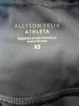 Athleta x Allyson Felix Legend Bike Shorts Blue Gray Reflective Striped Women's XS photo 4