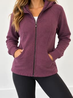 Lululemon Pleat To Street Full Zip Hoodie Heathered Bordeaux Drama Burgundy Size 6 photo 1