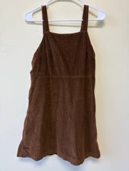 American Eagle Brown Corduroy Pinafore Overall Dress Apron Jumper Women’s Size Medium photo 2