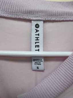 Athleta Seasoft Tee Light Pink Size Small S Cuffed Short Sleeve Rib Neck Top photo 4