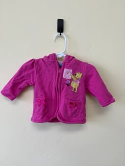 Disney Baby Winnie the Pooh Hooded Zip Up Jacket Pink Magenta 3-6 Months photo 2