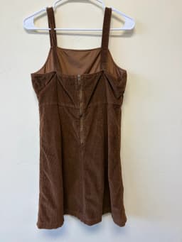 American Eagle Brown Corduroy Pinafore Overall Dress Apron Jumper Women’s Size Medium photo 3