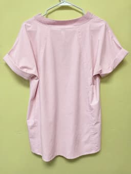 Athleta Seasoft Tee Light Pink Size Small S Cuffed Short Sleeve Rib Neck Top photo 3