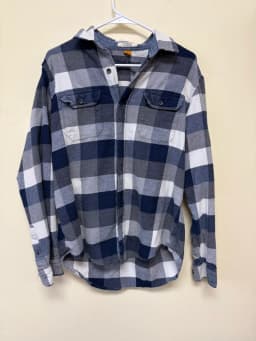 Upcycled Christmas Classics Buffalo Plaid Flannel Shirt – Men's Size Medium photo 3