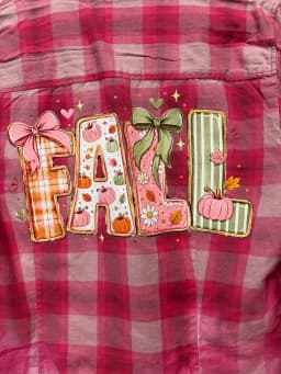 Upcycled J. Crew Pink Buffalo Plaid Flannel Shirt Bleach Dye Ombre Size M photo 3