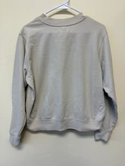 Ariat Real Collegiate Logo Crewneck Sweatshirt Oatmeal Beige Fleece Women's Large photo 3