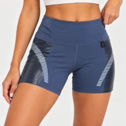 Athleta x Allyson Felix Legend Bike Shorts Blue Gray Reflective Striped Women's XS photo 1