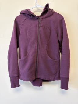 Lululemon Pleat To Street Full Zip Hoodie Heathered Bordeaux Drama Burgundy Size 6 photo 2